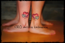 tattoo deux coeurs tattoo de soeur